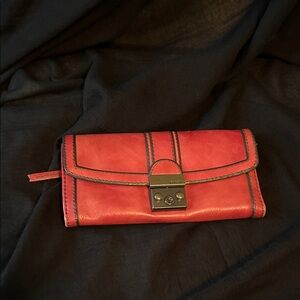 Red Fossil Wallet